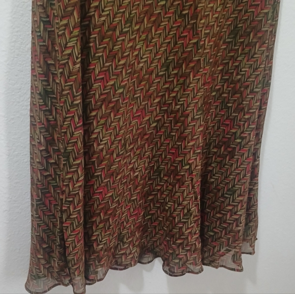 🌾JM Collection Multicolor Patterned A-Line Skirt - Picture 3 of 9